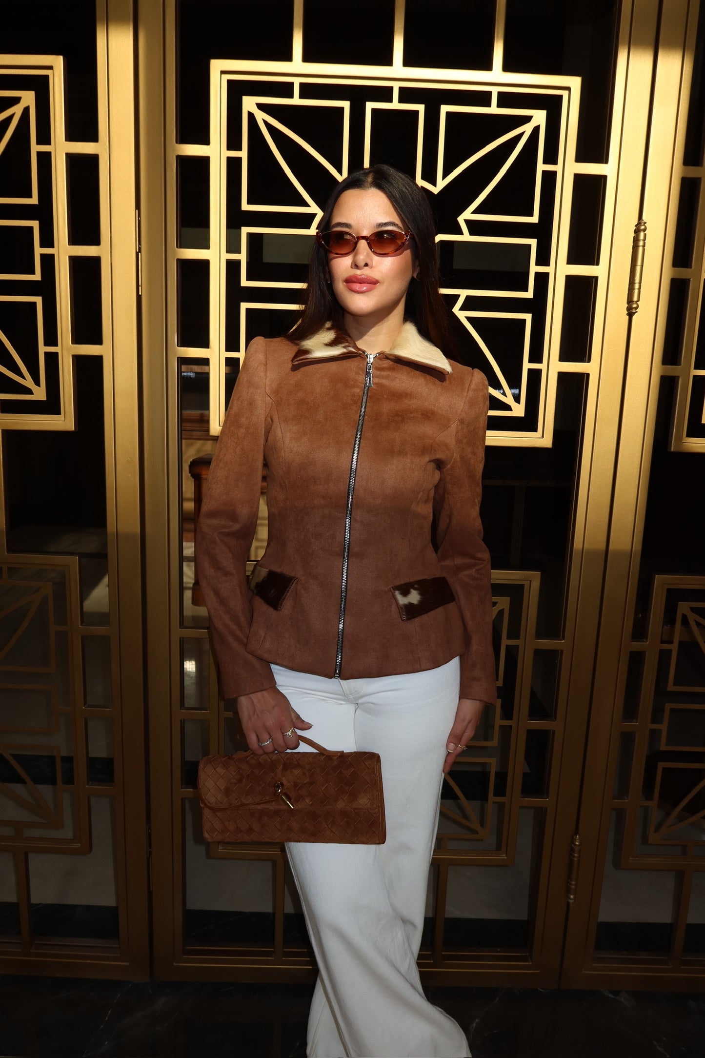 The Animal Print Peplum Jacket