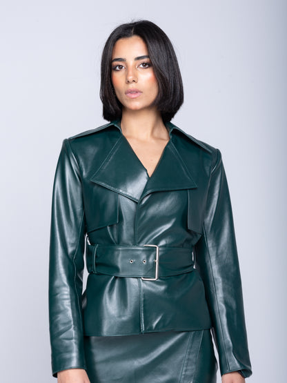 THE EMERALD GREEN LEATHER JACKET