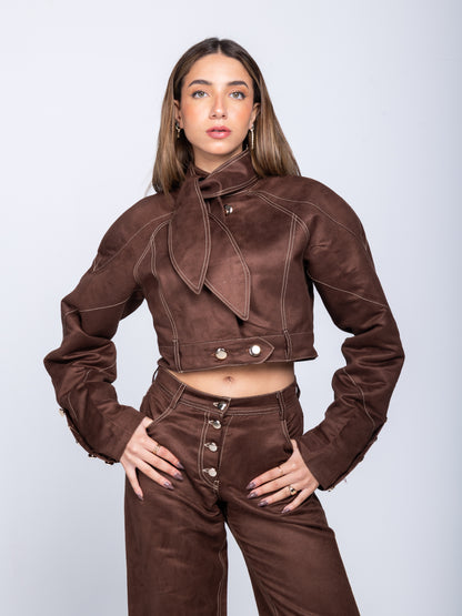 THE COCOA BROWN SUEDE SET