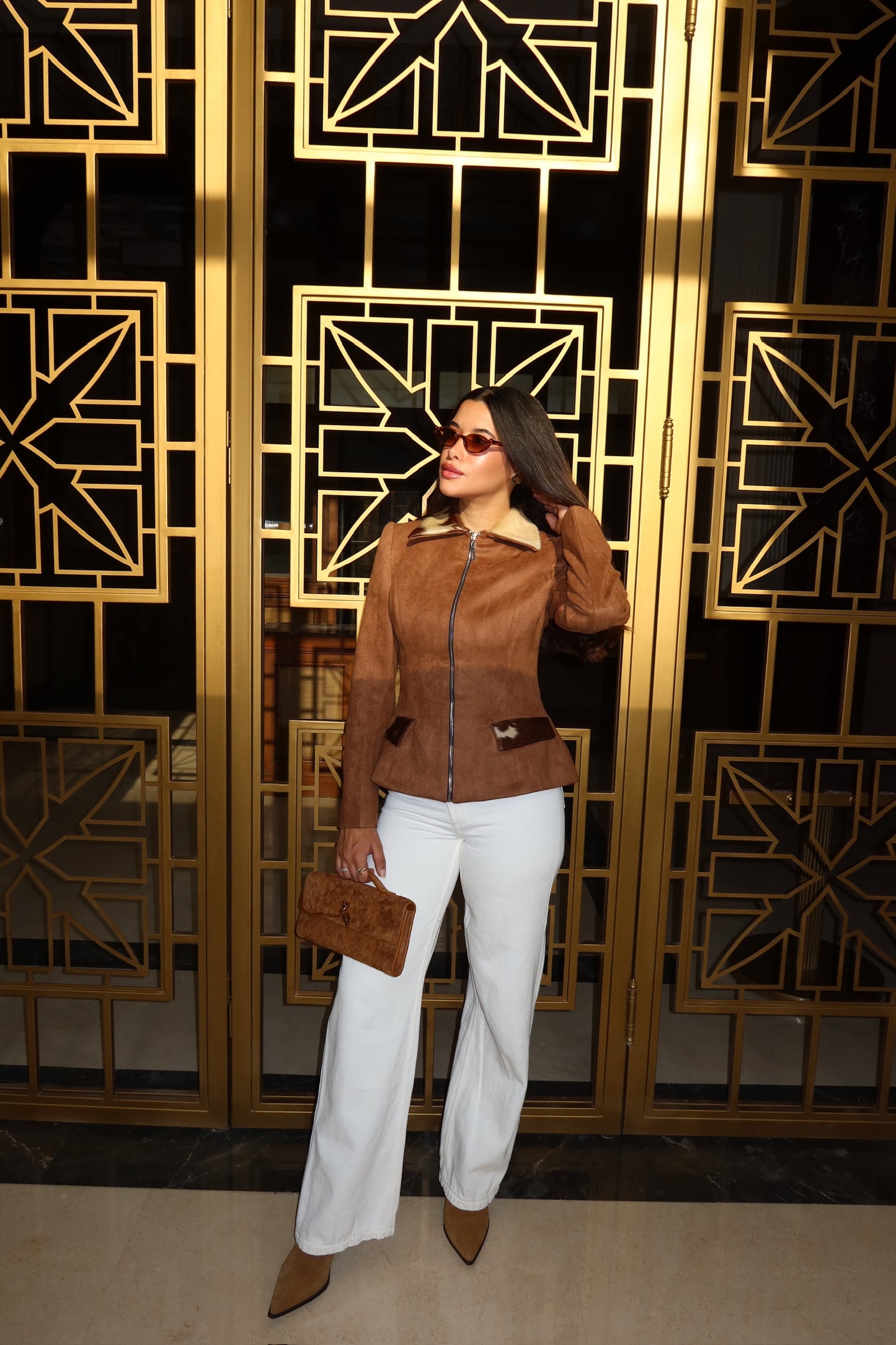 The Animal Print Peplum Jacket