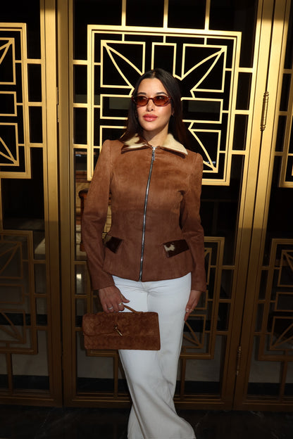 The Animal Print Peplum Jacket