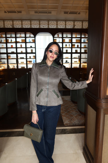 The Animal Print Peplum Jacket