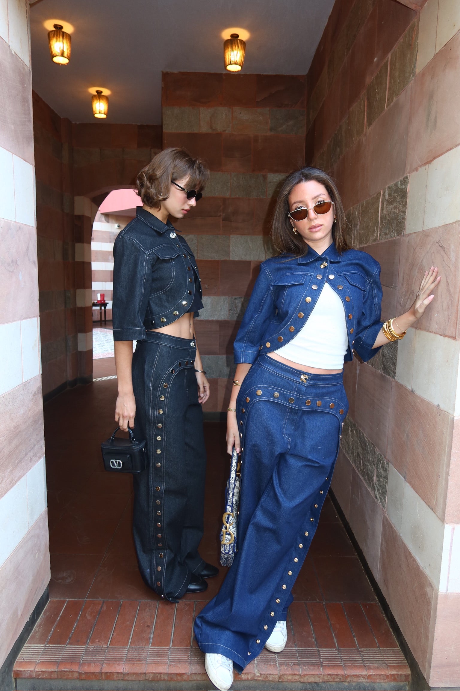 Denim Studded Set